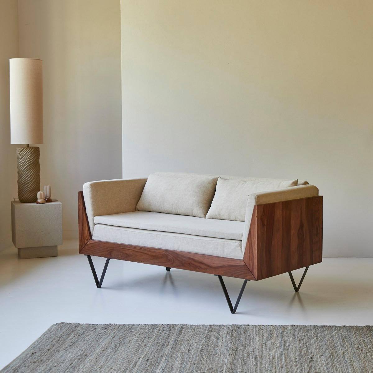 SOFA Metric Beige aus Stoff - Beige, Textil (140/70/67cm) - Tikamoon