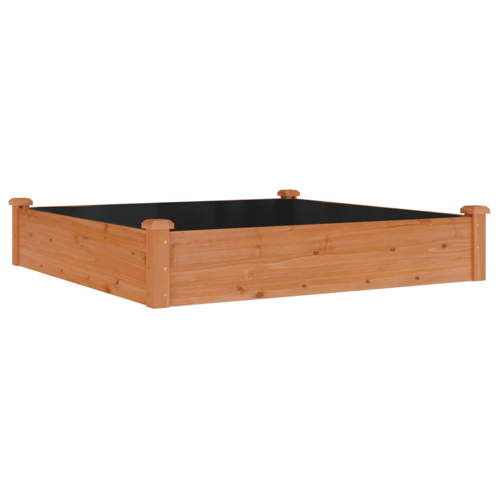 HOCHBEET mit Einsatz Braun 120x120x25 cm Massivholz Tanne - Braun, Holz (120/25/120cm) - furnicato