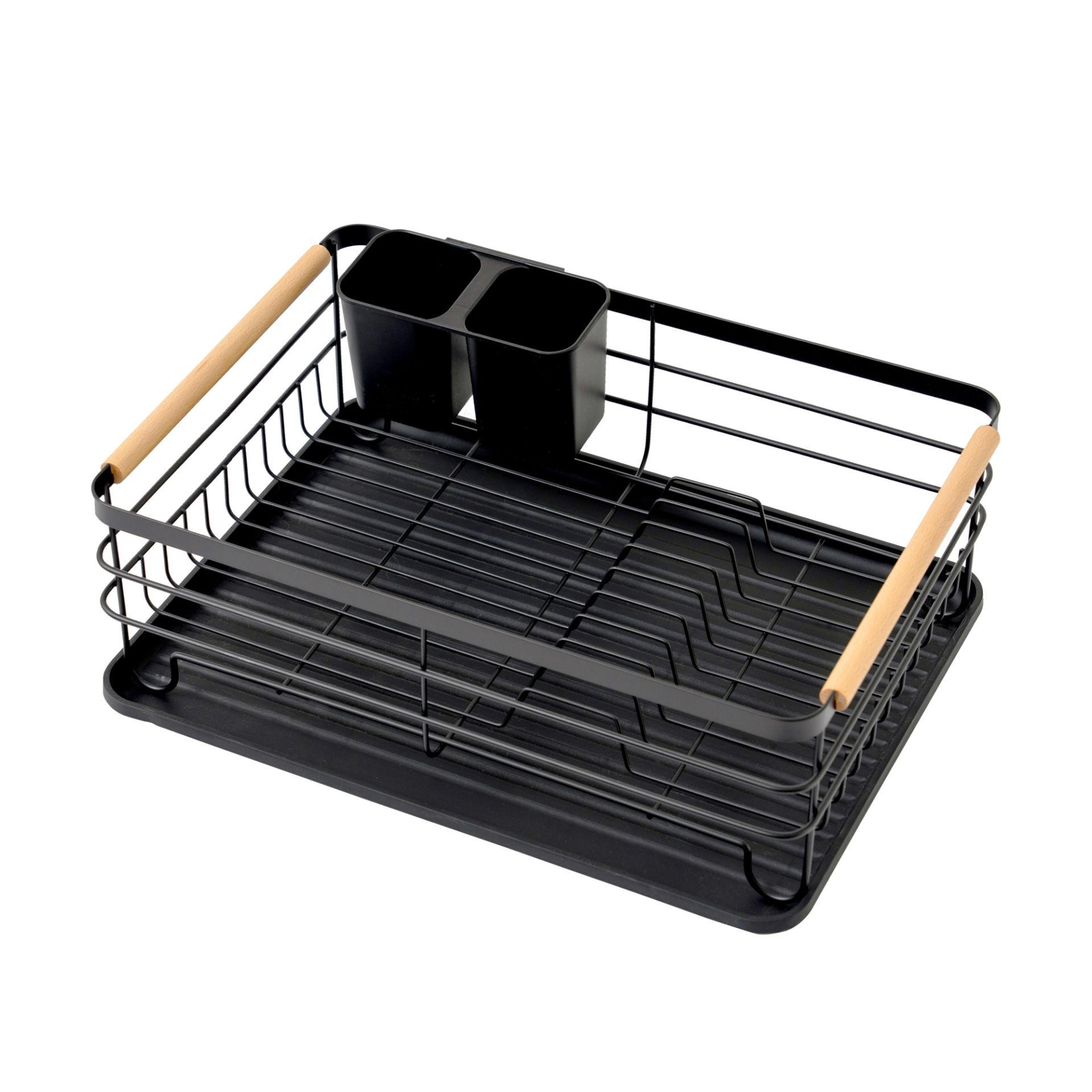 Chefgastro Geschirr-Abtropfgestell Schwarz 42x14x30 cm
