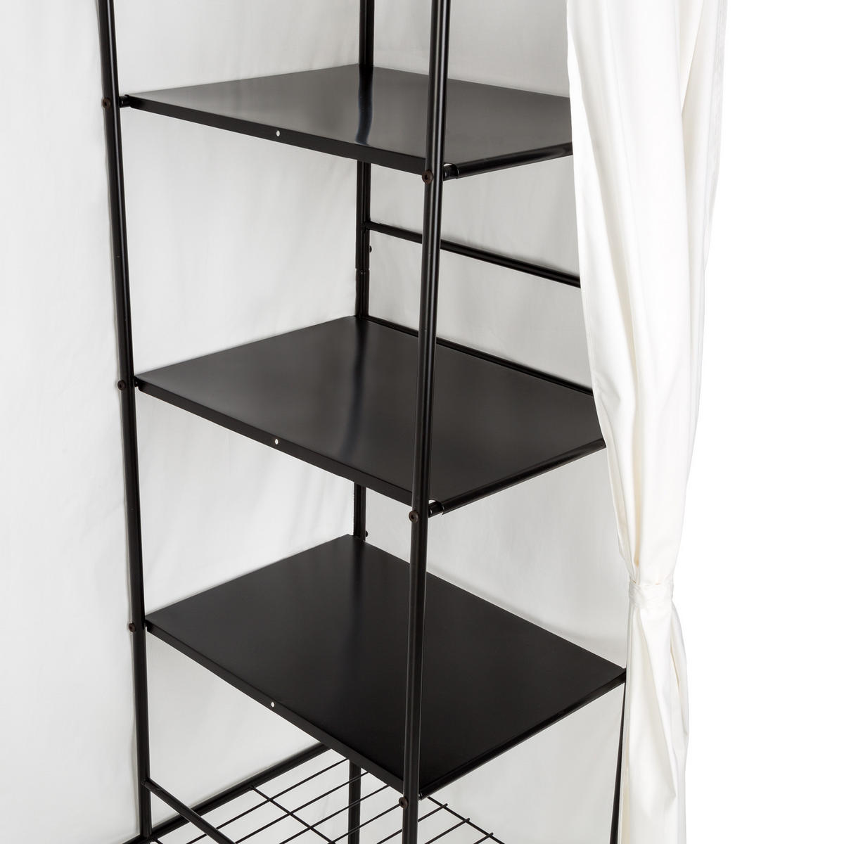 METALL-GARDEROBENSCHRANK ,112 x 207 x 57 cm,schwarz - Schwarz, Metall (57/207/112cm) - tectake