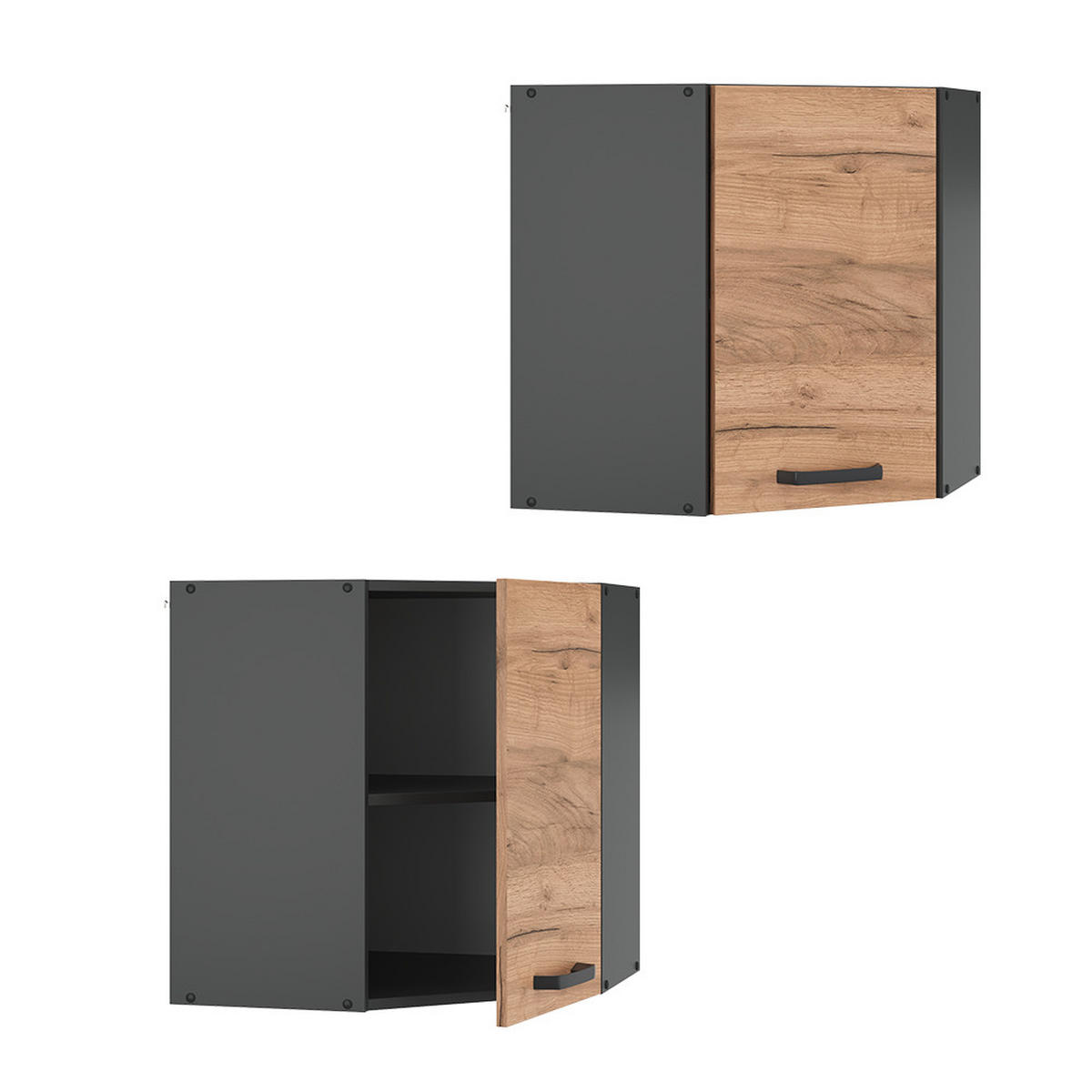 ECKHÄNGESCHRANK R-Line Goldkraft Eiche 57 cm - Honigeiche/Anthrazit, Holzwerkstoff (57/60/34.1cm) - Vicco