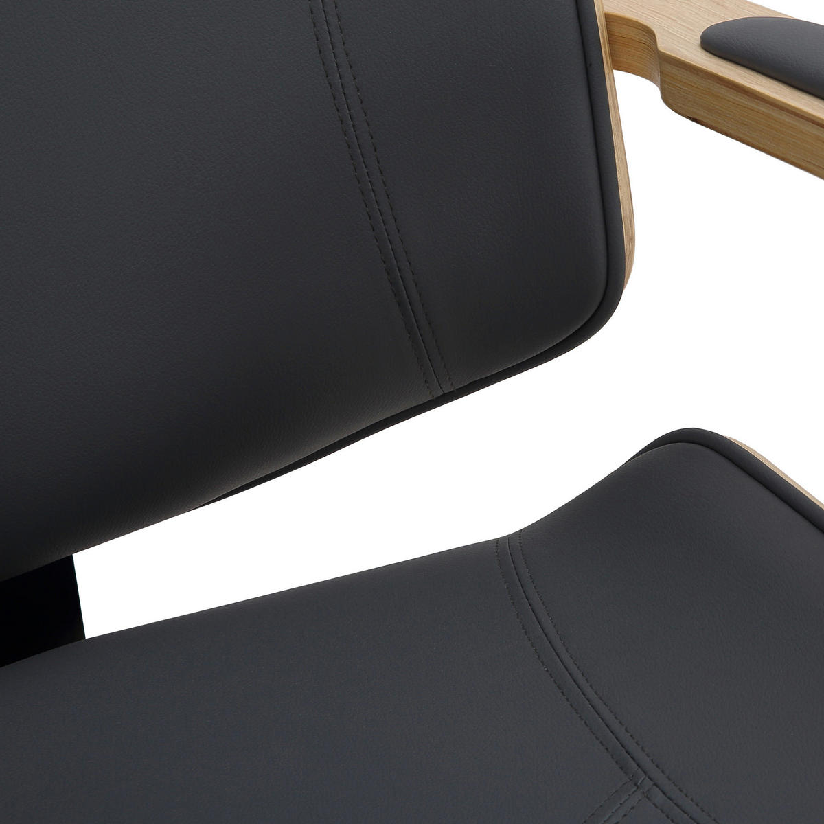 BÜROSTUHL KINGO 118x70x70 Natur/Grau Kunstleder - Hellbraun/Grau, Leder/Metall (70/118/70cm) - DELUKE