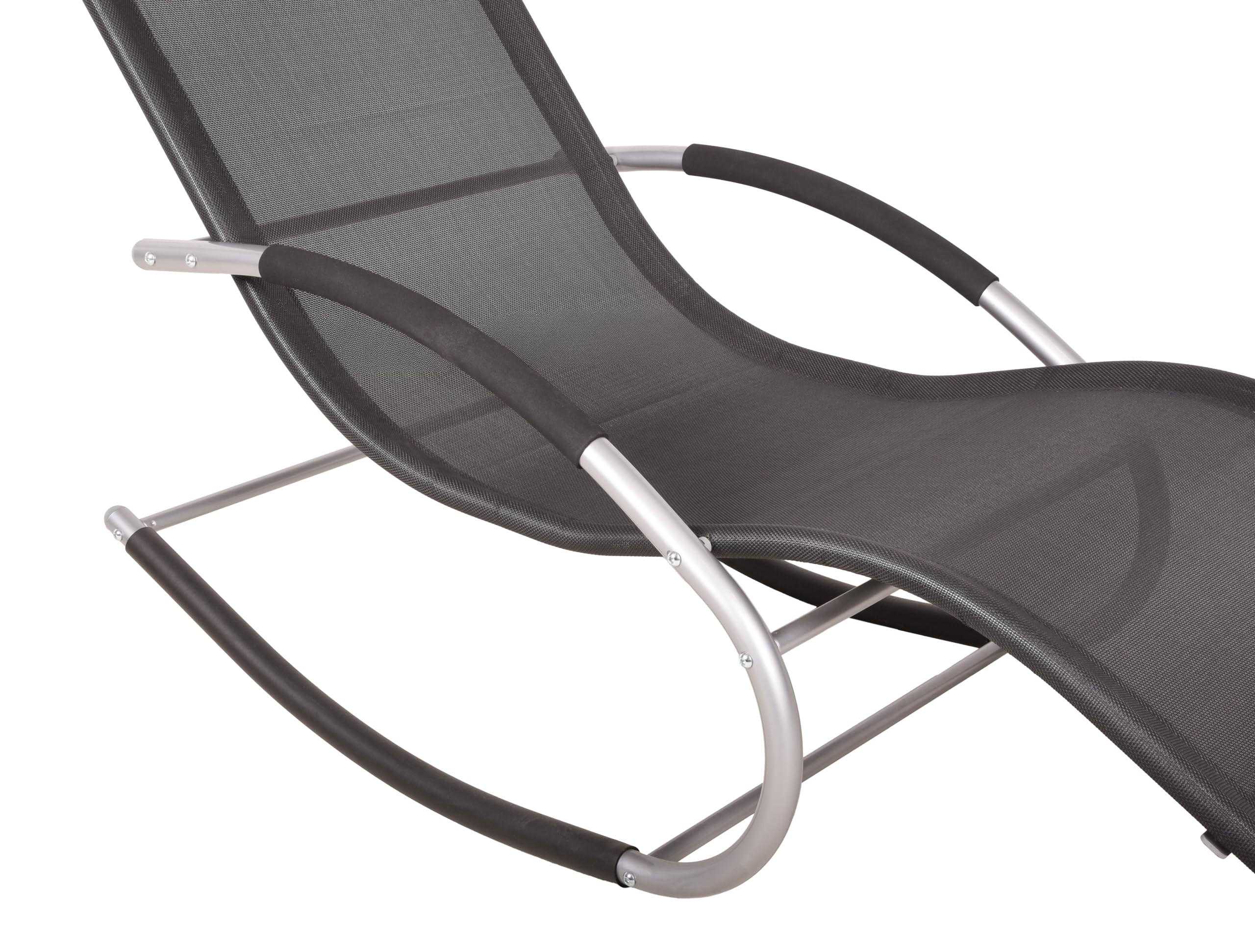 Thumbnail - Deluke Schaukelliege, Schwarz, Kunststoff, 62x89x160 cm, Gartenmöbel, Gartenliegen