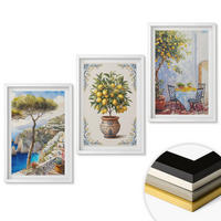 WANDBILDER 3er-Set - 40x60 cm Weißer Rahmen - Tisch aus Zitronenbaum - Weiß, Kunststoff (40/60cm) - ArtPrintCave