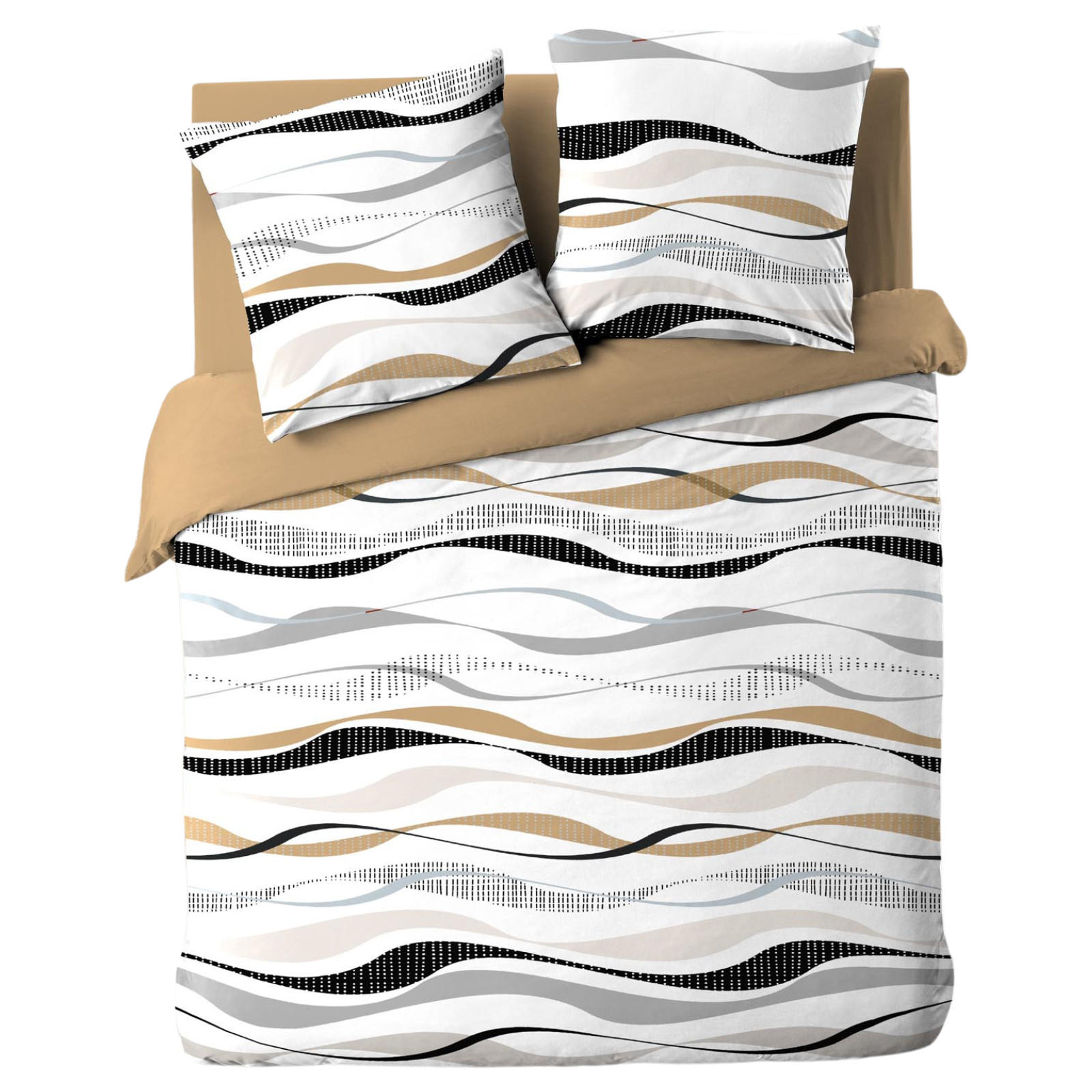 BETTWÄSCHE Natura 240/220 cm 3-teilig - Braun, Textil (220/240cm) - Douceur d´intérieur