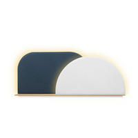 KOPFTEIL Alba mit Licht - Blau/Eichefarben, Holz/Textil (60/60/14cm) - Woodendot