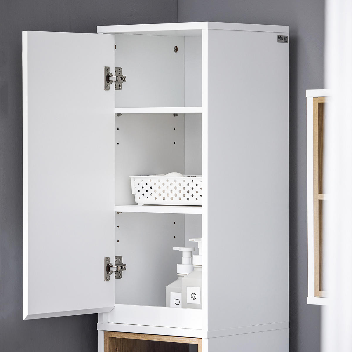 HOCHSCHRANK Weiß - Weiß, Holzwerkstoff (30/170/30cm) - SoBuy