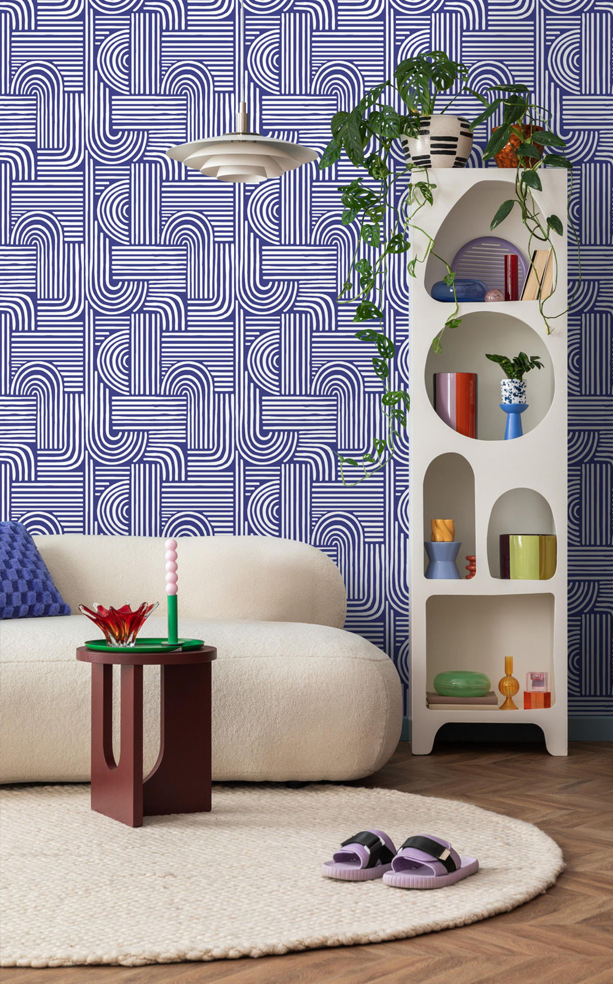 TAPETE 3D-Muster 50 x 900 cm - Blau, Papier (50/900cm) - ESTAhome
