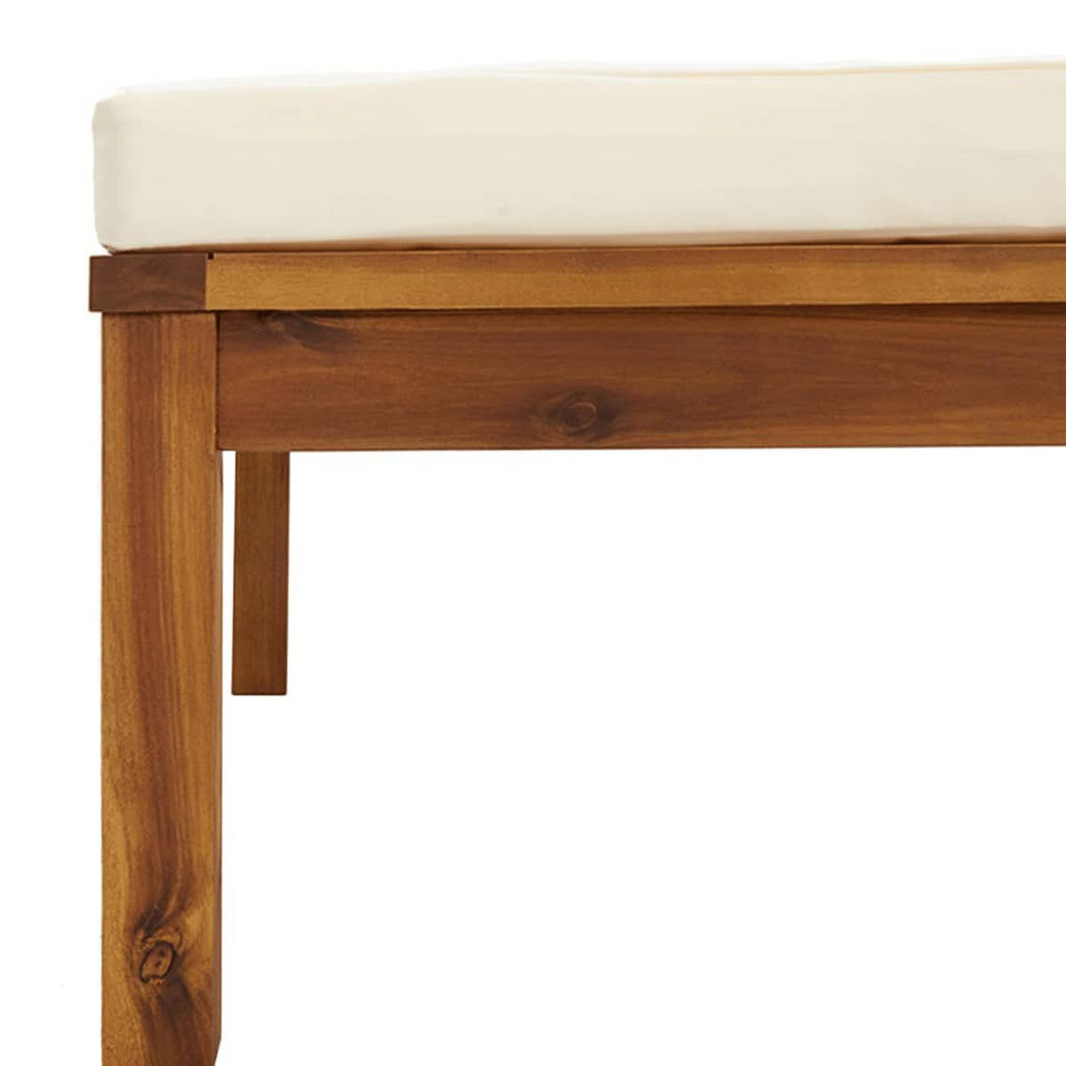 GARTEN-LOUNGE-SET 11Er Set Mit Creme Kissen Massivholz Akazie - Creme, Holz - vidaXL