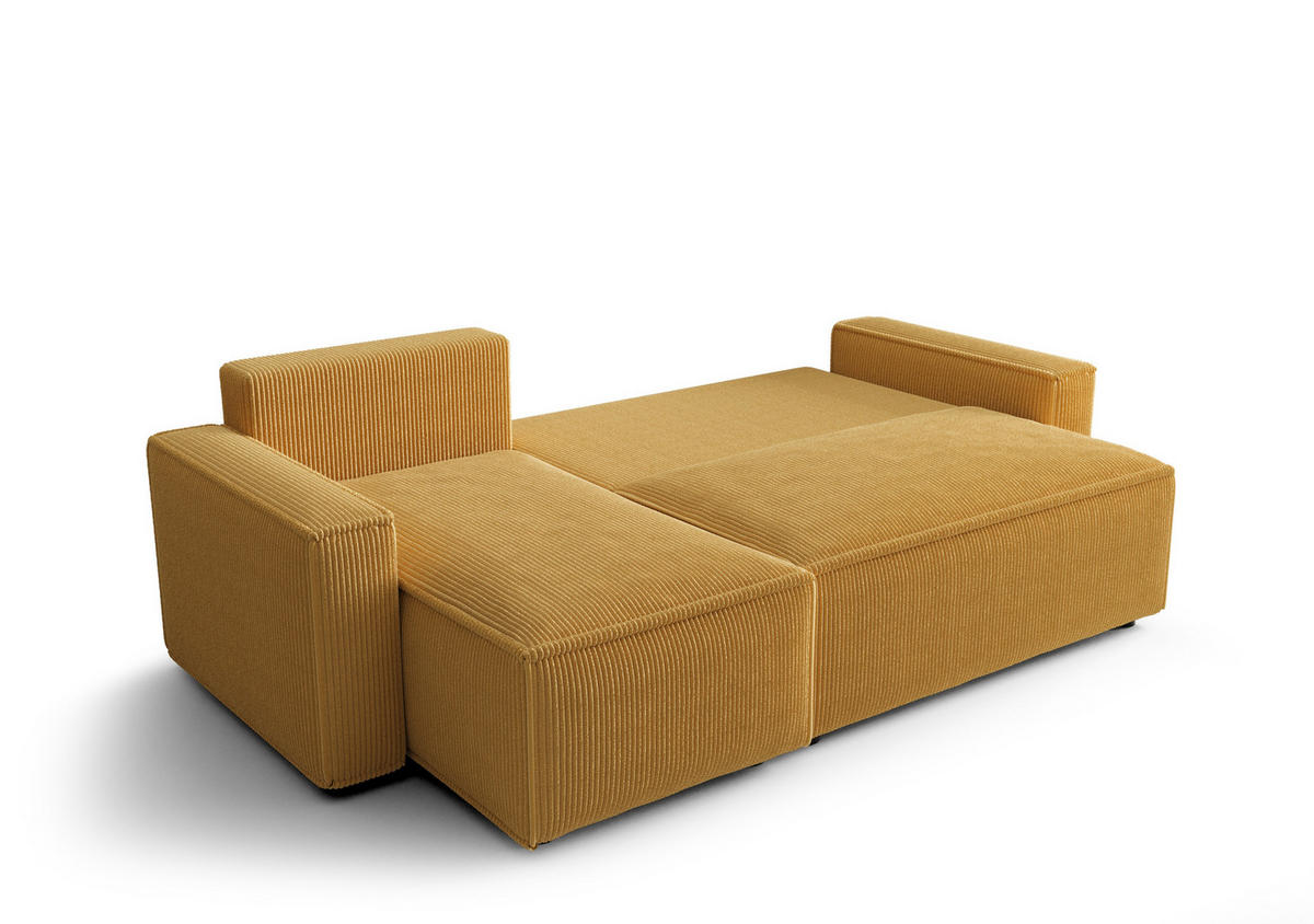 ECKSOFA L AMBRO Poso 01 Links mit Schlaffunktion - Orange, Textil (232/143cm) - Bedante