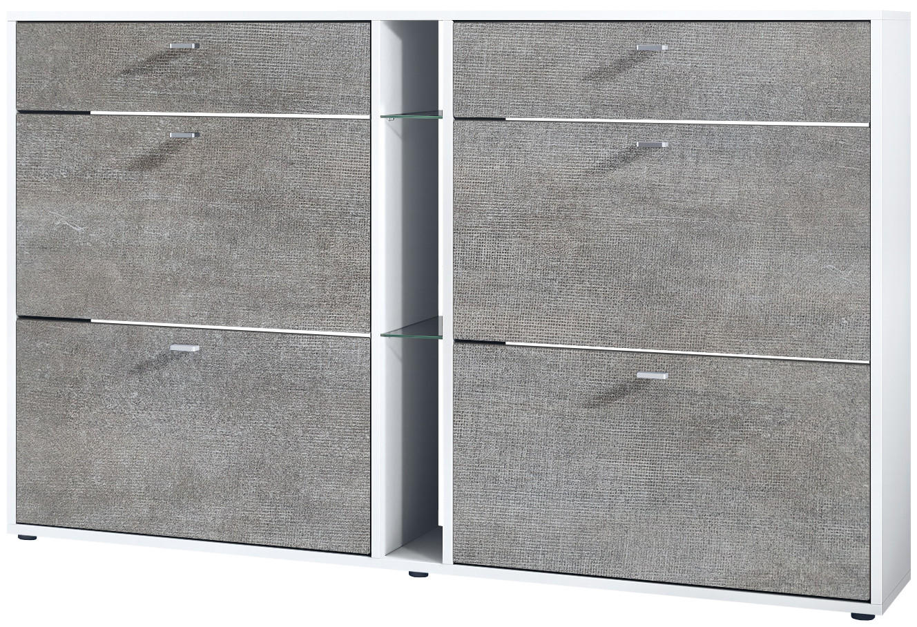 Vladon Schuhschrank Graubraun 155.5x95x28 cm