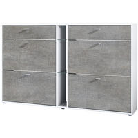 SCHUHSCHRANK Today Fronten in Braun meliert - Graubraun, Holzwerkstoff (155.5/95/28cm) - Vladon