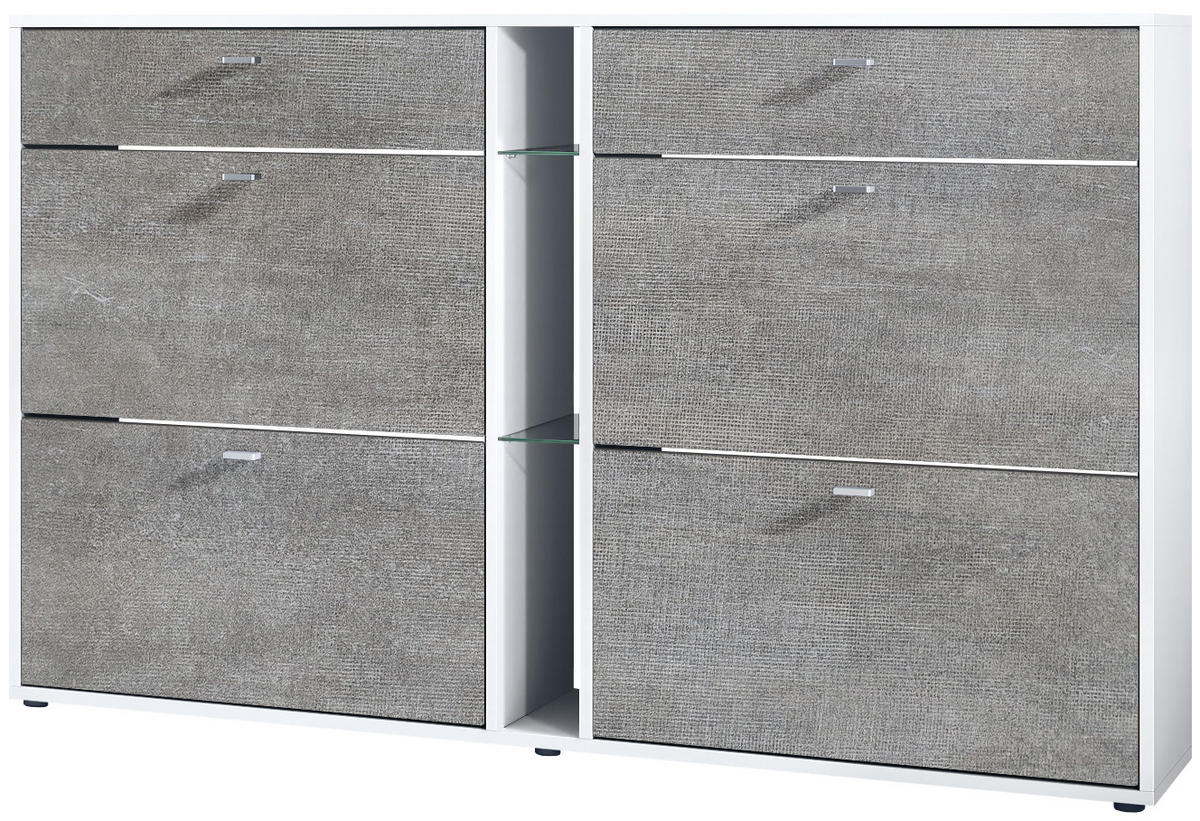 SCHUHSCHRANK Today Fronten in Braun meliert - Graubraun, Holzwerkstoff (155.5/95/28cm) - Vladon