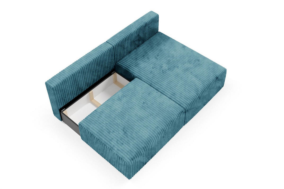 ECKSOFA Natalia Xs - Blau, Holzwerkstoff/Textil (210/149cm) - Fun Möbel