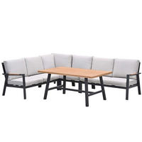 GARTENLOUNGESET Elati 5-teilig, Premium Dining Ecklounge Set, Gartenmöbelset - Anthrazit, Metall - GARDEN IMPRESSIONS