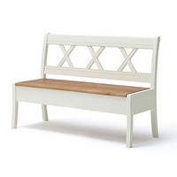 TRUHEN-SITZBANK Novara - Weiß/Braun, Holz (150/95/62cm) - Casamia Massive Möbel