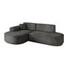 ECKSOFA Ottomane Links MARI-L1-v3 - 243x171x83 cm Dunkelgrau Velours - Dunkelgrau/Schwarz, Holzwerkstoff/Kunststoff (243/171cm) - ALTDECOR