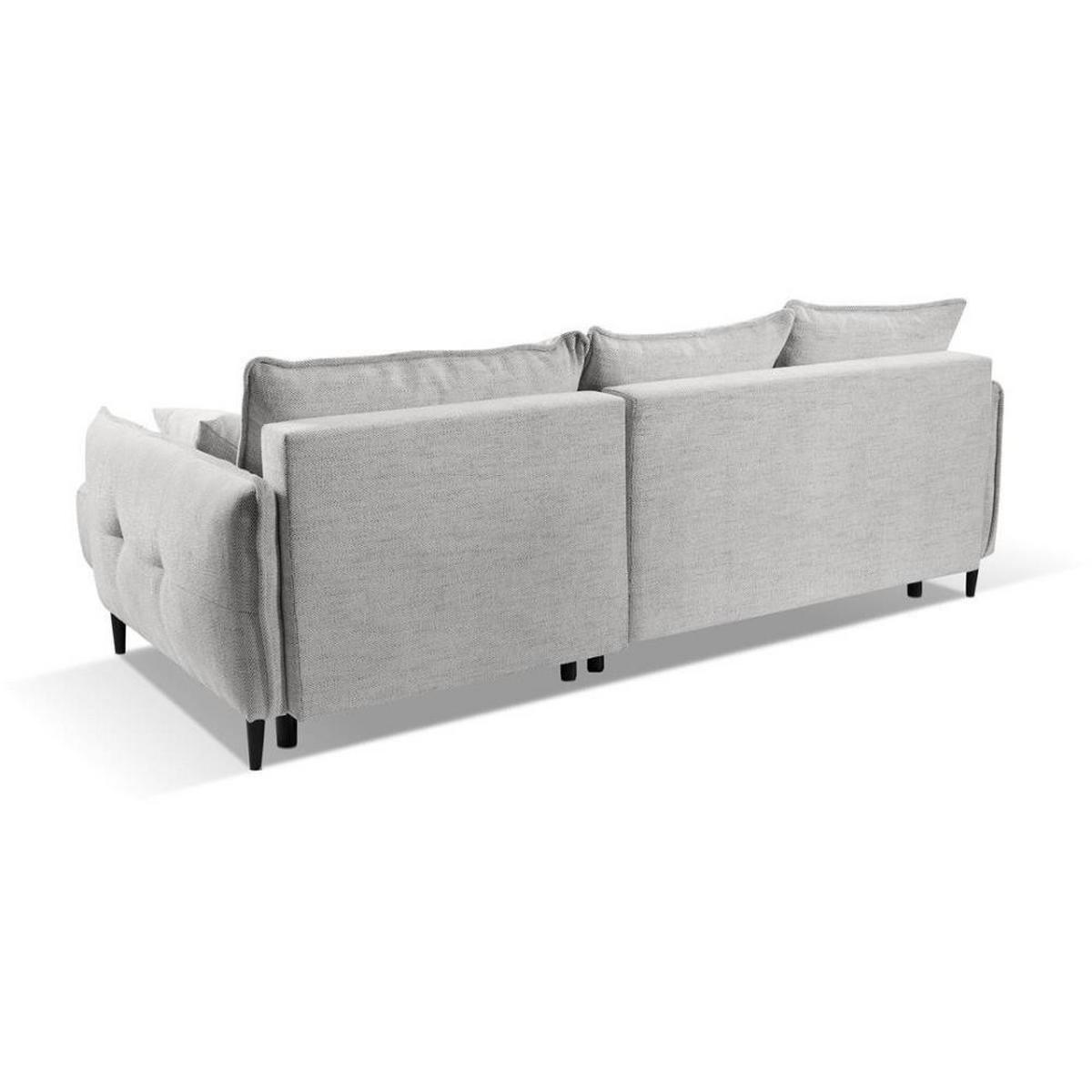 ECKSCHLAFSOFA Sycylia rechts hellgrau - Hellgrau/Schwarz, Textil (244/165cm) - Beautysofa