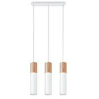 HÄNGELEUCHTE Holz Stahl Weiß - Weiß, Holz (45/40/100cm)