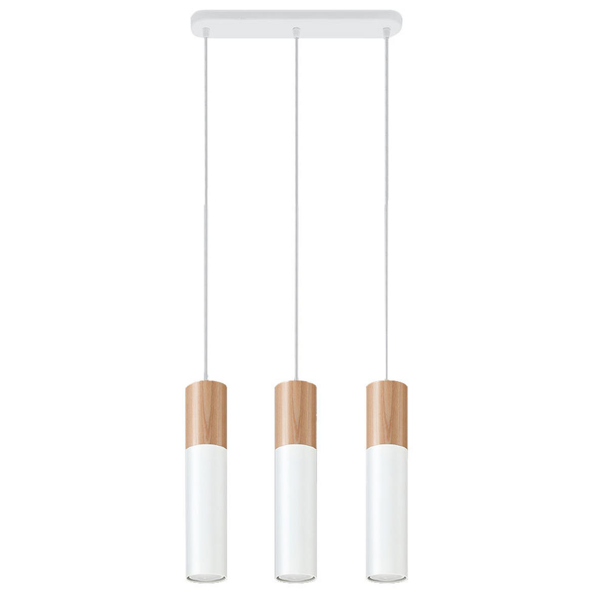 HÄNGELEUCHTE Holz Stahl Weiß - Weiß, Holz (45/40/100cm)