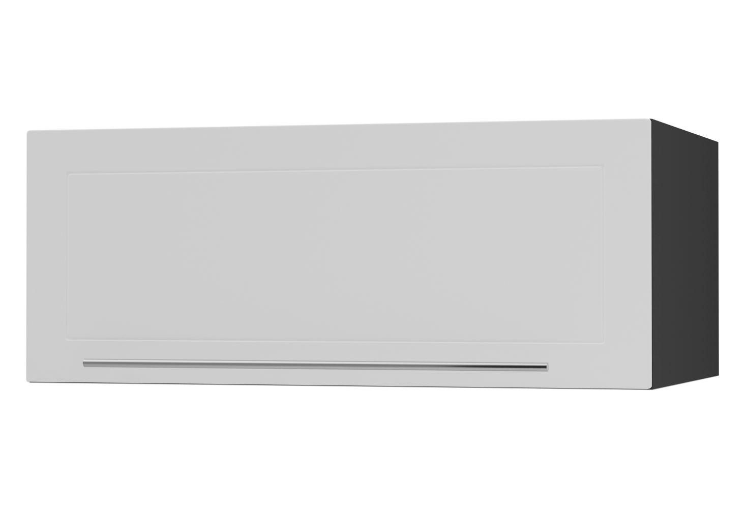 KLAPPHÄNGESCHRANK Kvantum W6B/90 Weiß Matt / Schwarz Matt 90 / 59 / 36cm - Schwarz/Weiß, Holz/Holzwerkstoff (90/36/59cm) - Feldmann-Wohnen