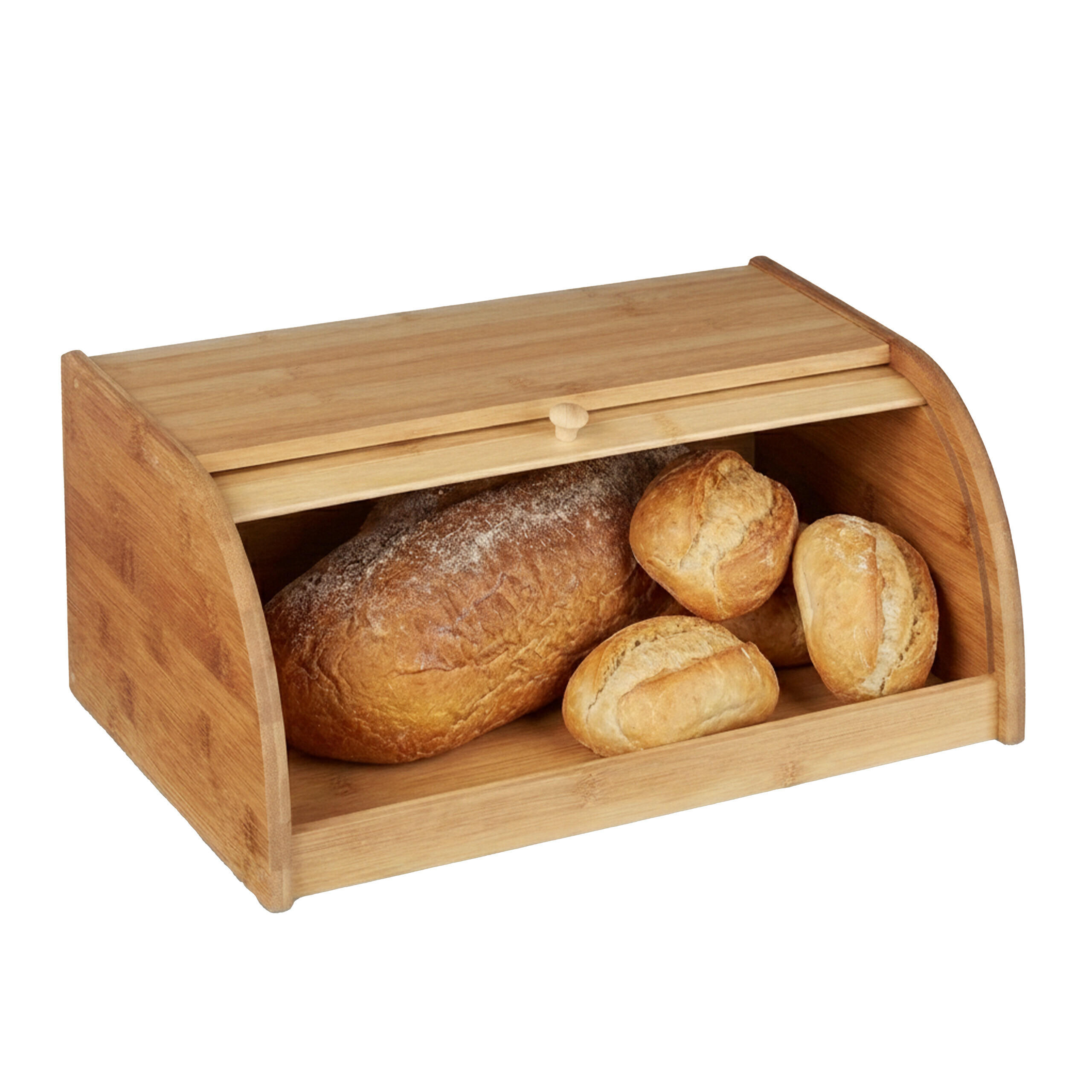 BROTKASTEN Natur Bambus Rolldeckel 16,5x40x27,5 cm - Hellbraun, Holz/Holzwerkstoff (40/16.5/27.5cm) - Relaxdays