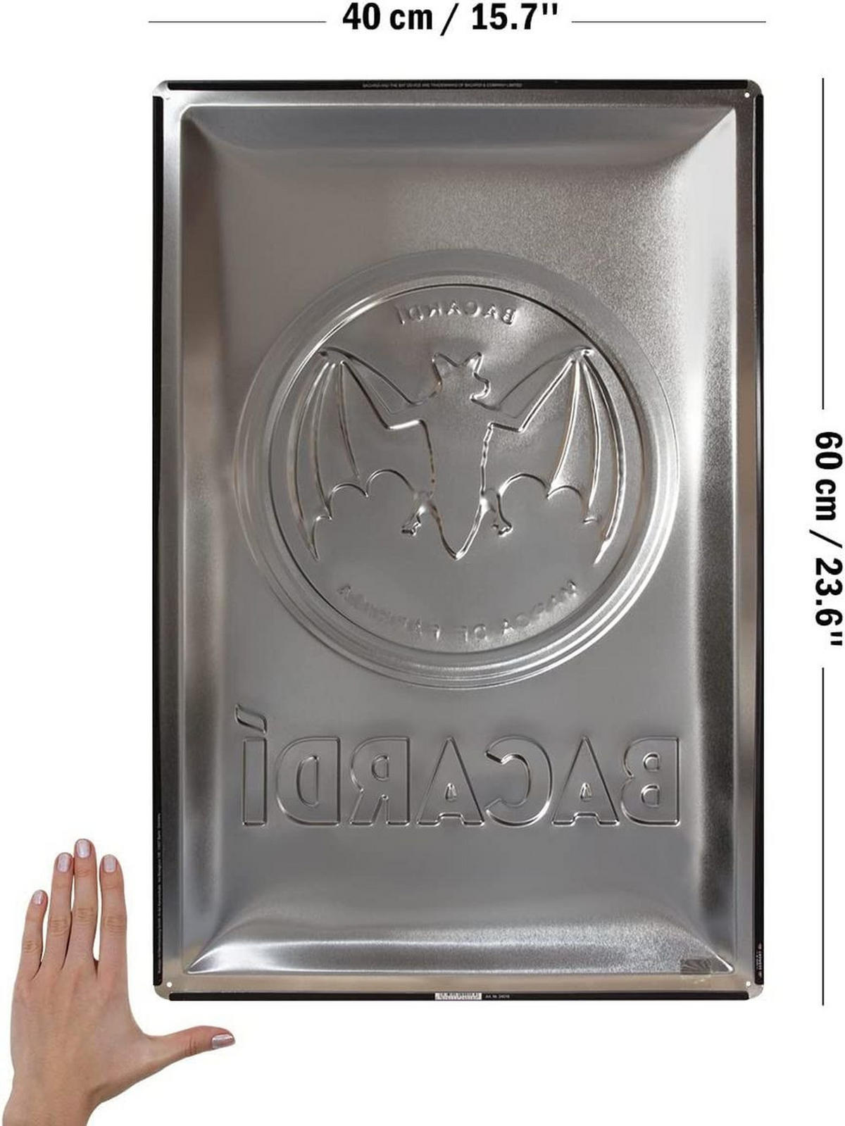 BLECHSCHILD 40/60 cm Bacardi Logo Black - Multicolor, Metall (40/60/1cm) - Nostalgic-Art