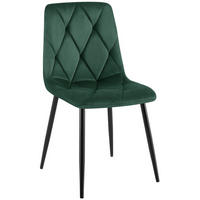 ESSZIMMERSTUHL Samt Dunkelgrün - Dunkelgrün/Schwarz, Textil/Metall (45/85/55cm) - CLP