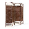 PARAVENT 4teilig - Braun, Holz/Papier (180/179/2cm) - Relaxdays
