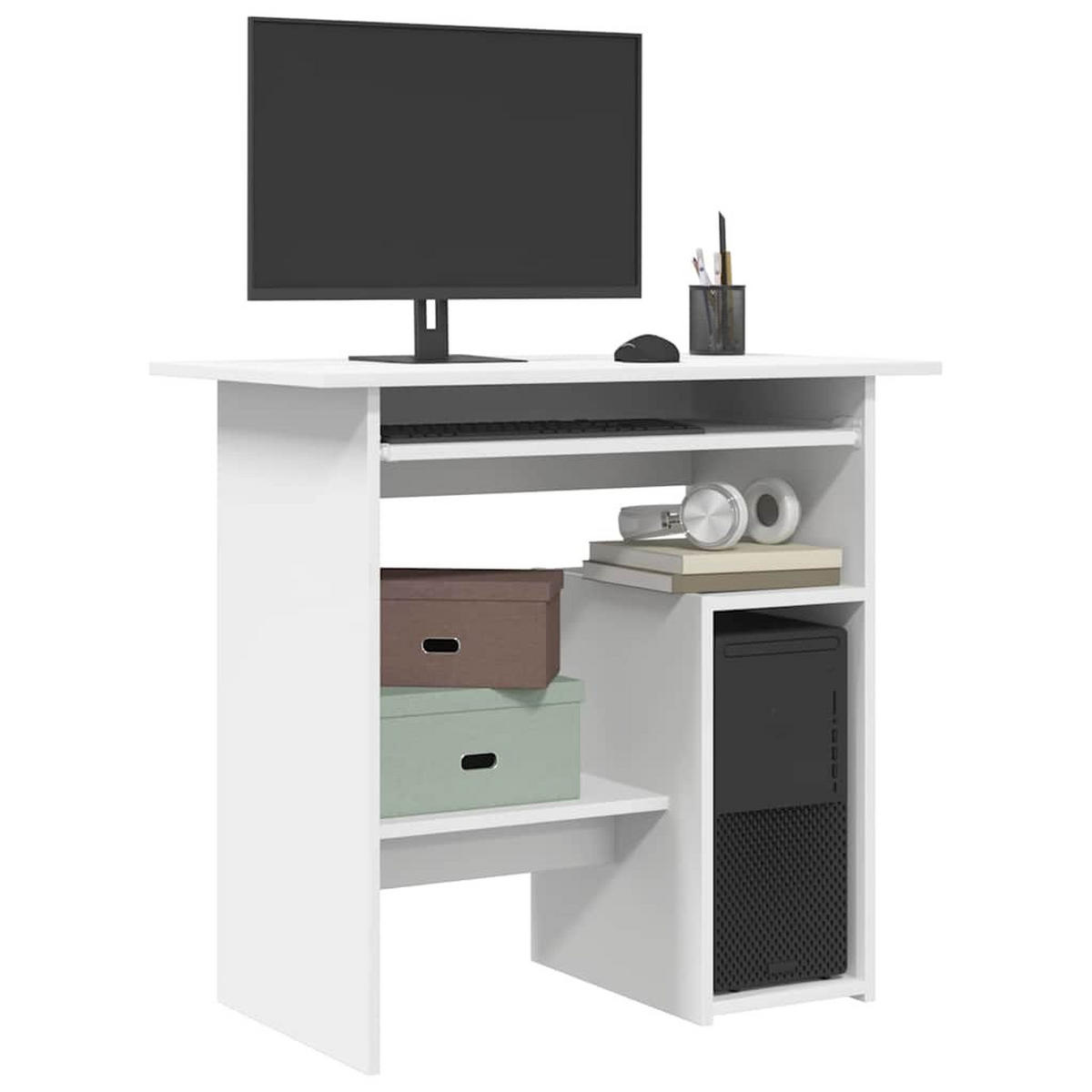 SCHREIBTISCH Weiß 80x45x74 cm Holzwerkstoff - Weiß, Holzwerkstoff (80/45/74cm) - furnicato