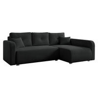 ECKSOFA Viena Cord, Seite: Rechts - Silberfarben/Schwarz, Holz/Kunststoff (234/145cm) - MIRJAN24