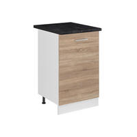 SPODNÍ SKŘÍŇKA KUCHYŇSKÉ LINKY R-Line, Sonoma/Bílá, 50 cm pracovná doska antracitová - bílá/Sonoma dub, kompozitní dřevo (50/81.6/60cm) - Vicco