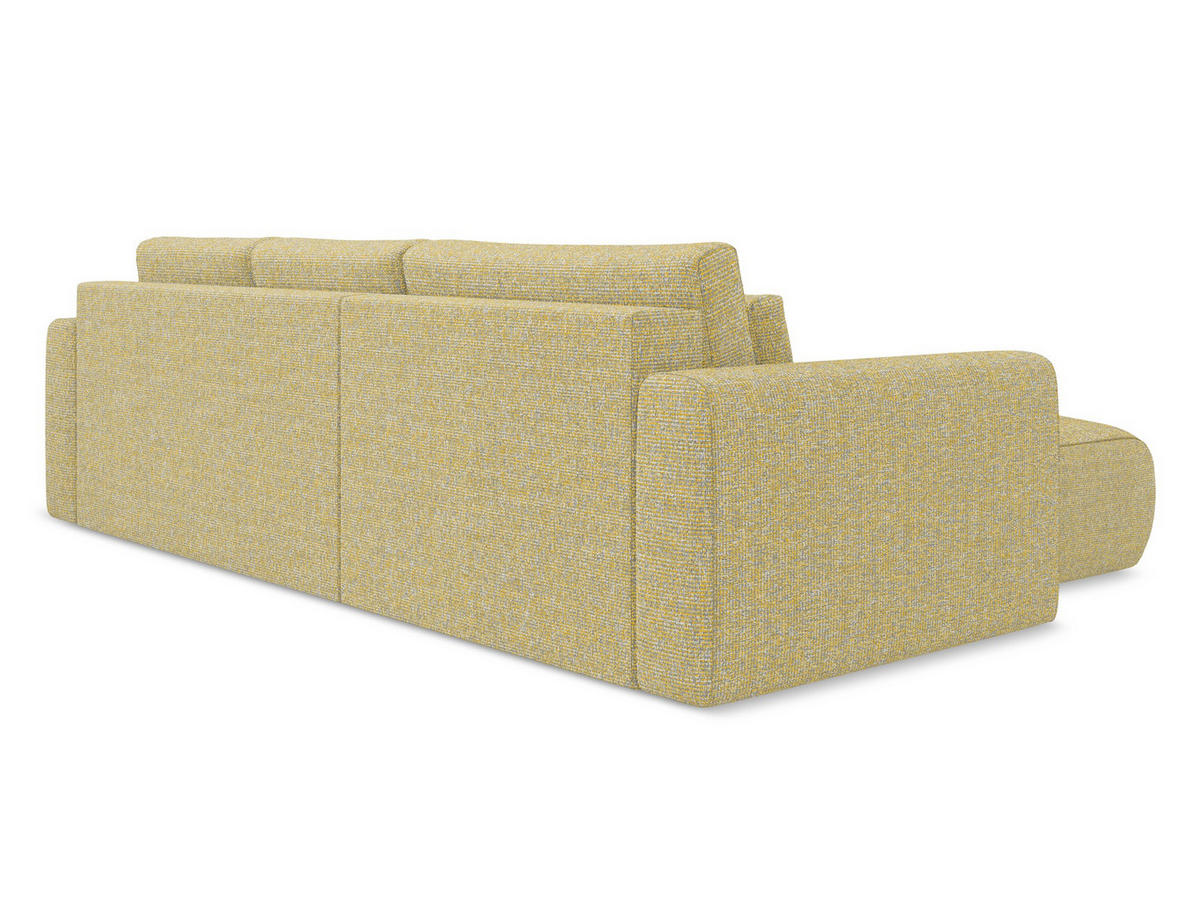 ECKSOFA mit Schlaffunktion Strukturstoff Stoff Gelb - Currygelb/Gelb, Kunststoff/Textil (149/278cm) - Makamii