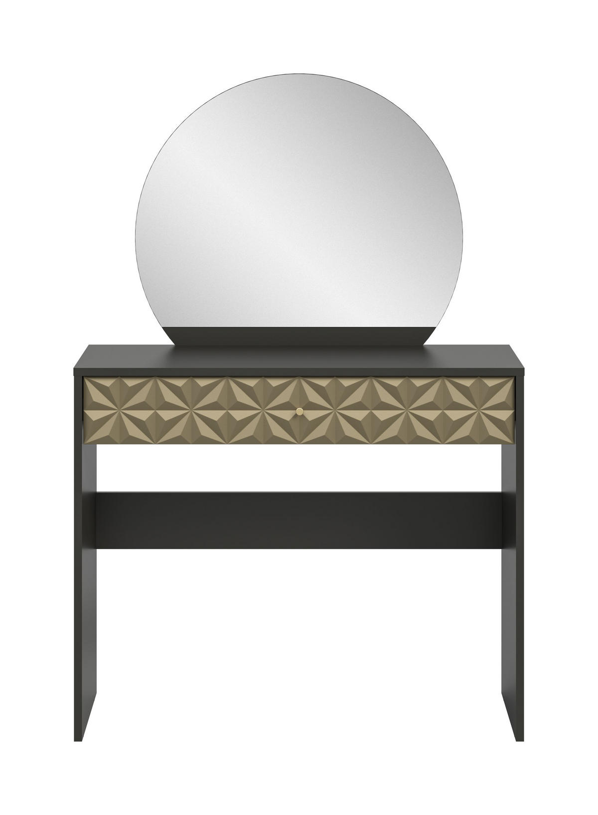 SCHMINKTISCH Glint (B/H/T: ca. 90/133/39 cm) in schwarz/schwarz - Schwarz, Holzwerkstoff (90/133/39cm)