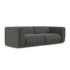 3-SITZER SOFA Samt Stoff Grau - Dunkelgrau/Schwarz, Kunststoff/Textil (228/70/89cm) - Makamii