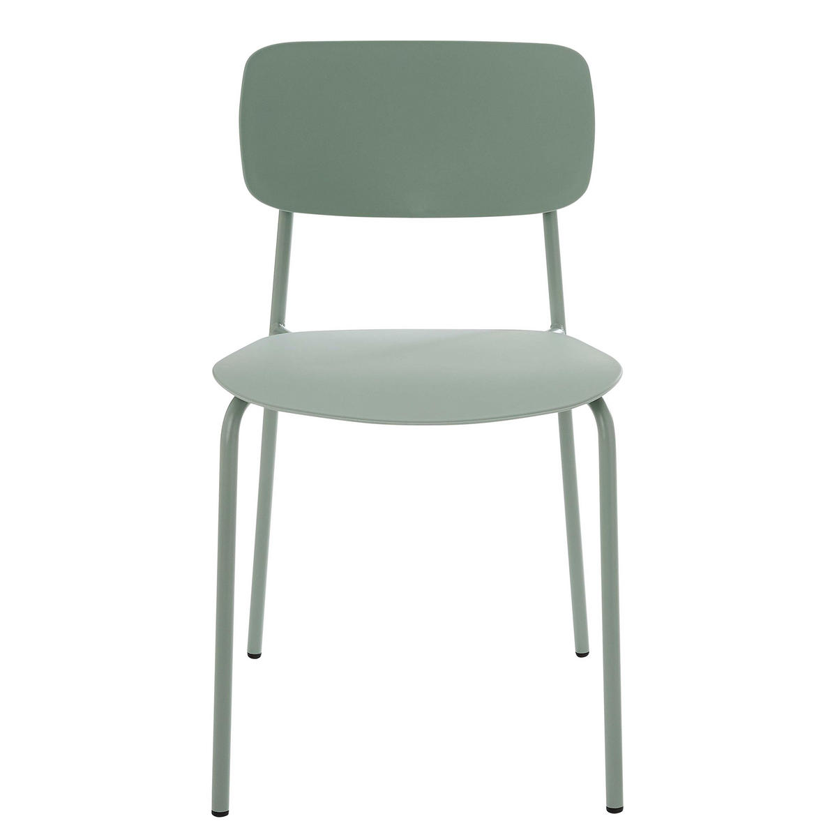 STÜHLE 2-tlg. aus Stahl und Kunststoff, Grün - Grün, Kunststoff/Metall (51/78/45cm) - Oviala