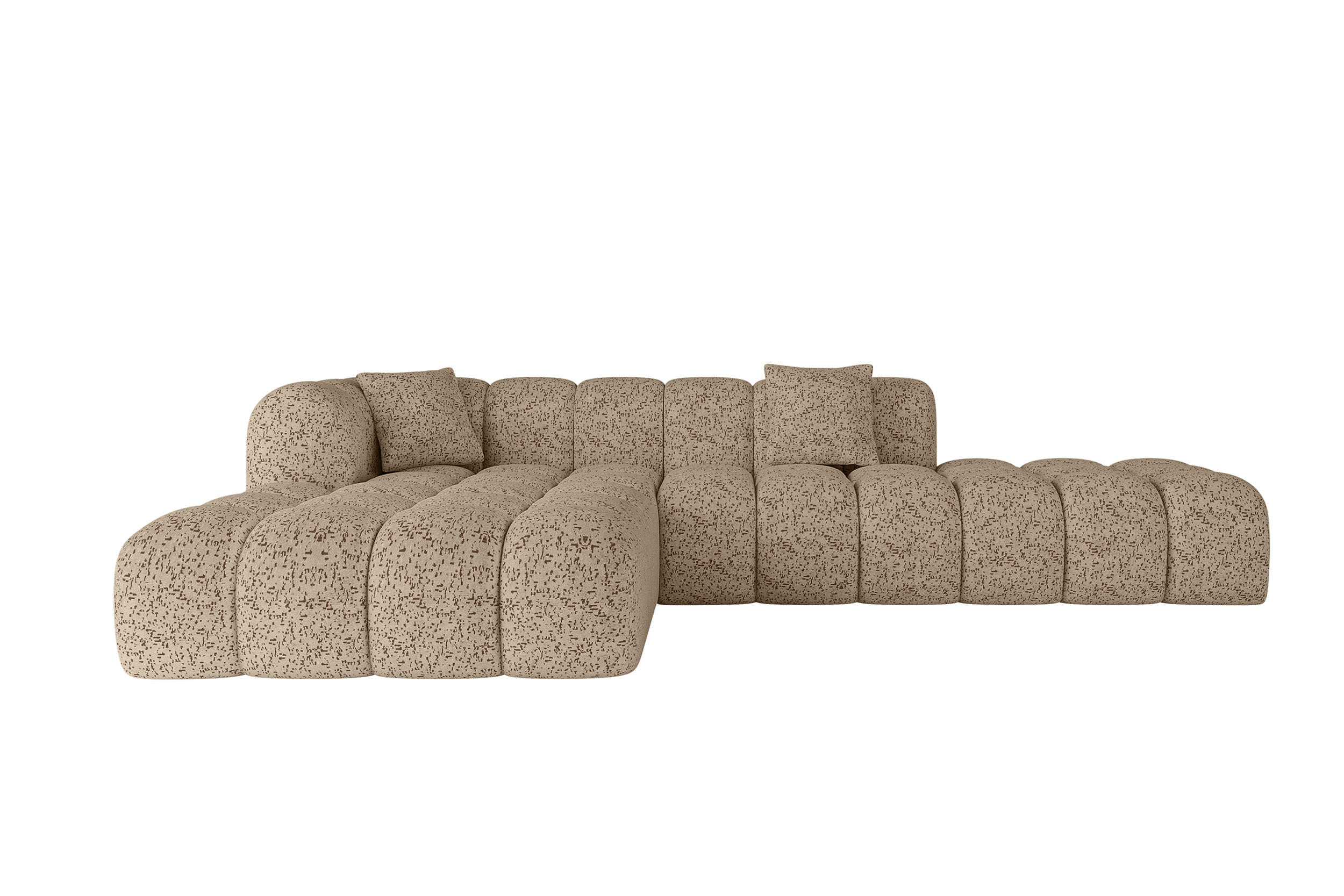 ECKSOFA Ottomane Links OLEA-L2 - 289x176x71 cm Braun - Schwarz/Braun, Holzwerkstoff/Kunststoff (289/176cm)