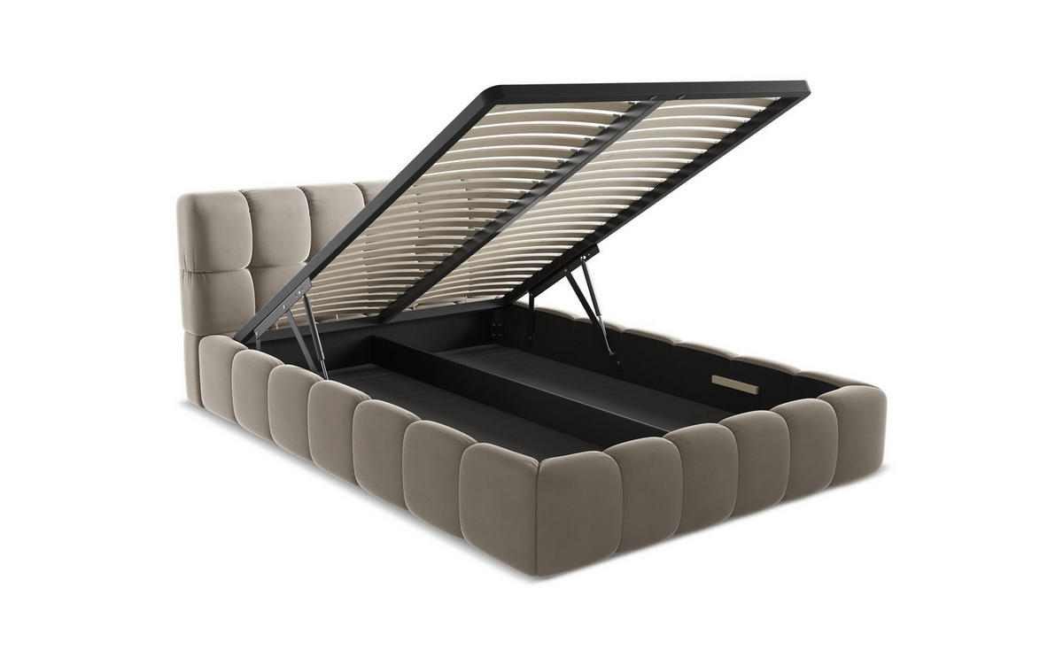 POLSTERBETT mit Bettkasten und Lattenrost 180x228 Blau - Blau/Blaugrau, Kunststoff/Textil (160/200cm) - Makamii