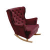SCHAUKELSESSEL mit gepolstertem Sitz und Armlehnen, 102x81x95 cm, Burgunderrot_29835 - Bordeaux/Buchefarben, Holz/Textil (81/102/95cm) - DomoHome