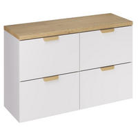 WASCHBECKENUNTERSCHRANK 120 cm 3 Teile - Aster White A BM426 in Weiß/Matt - Weiß, Holz (120/50/46cm)