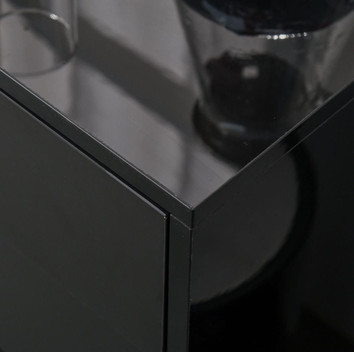 SIDEBOARD 79/36/74 cm mit 2 Türen & 2 Schubladen in Schwarz - Schwarz, Holzwerkstoff (79/74/36cm) - BEAOK