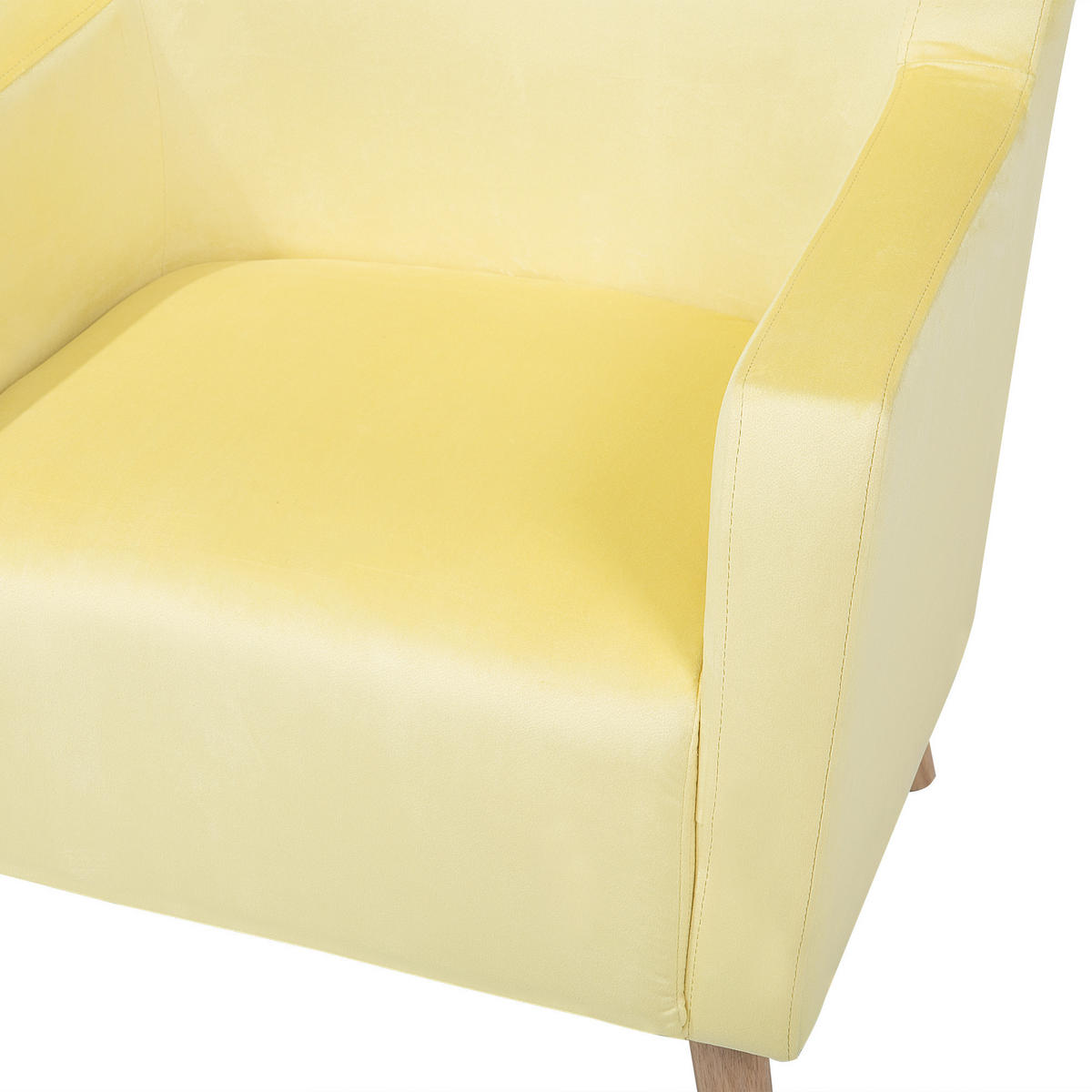 OHRENSESSEL Gelb Oneida - Gelb/Braun, Textil (74/108/60cm) - Beliani