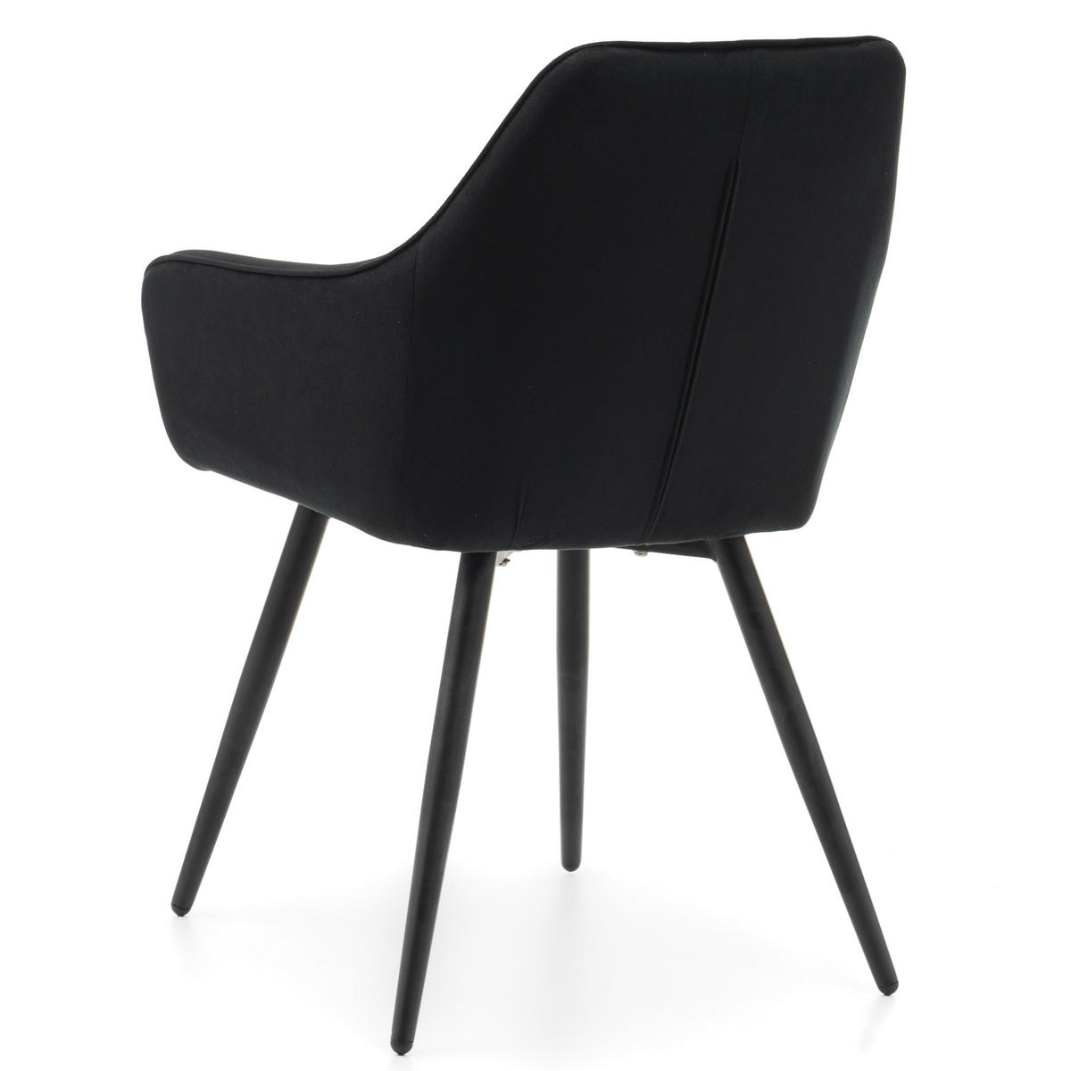 STUHL PASSO gepolstert mit Steppung - schwarz - Samt Velours - Schwarz, Textil/Metall (58/87/60cm) - NEW HOME