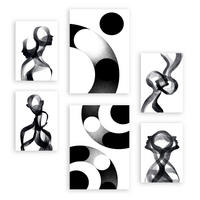 POSTER Set Mit 6 Stille Streifen In Liebhaber Abstrakt Ästhetische Dekorative Gemälde Für Ihr Wohnzimmer, Schlafzimmer, Zuhause A3 & A4 Rahmenlos - Klar, Papier (29/3cm) - Nacnic
