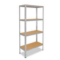 SCHWERLASTREGAL HOME 155x60x30 cm in verzinkt mit 4 Böden und 175 kg Traglast pro Boden - Silberfarben, Metall (60/155/30cm) - shelfplaza