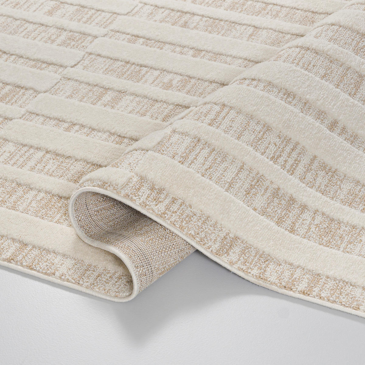 TEPPICH Beige Geometrisch, Moderne 250 x 350 cm - Sandfarben/Beige, Textil (250/350cm) - Mazovia