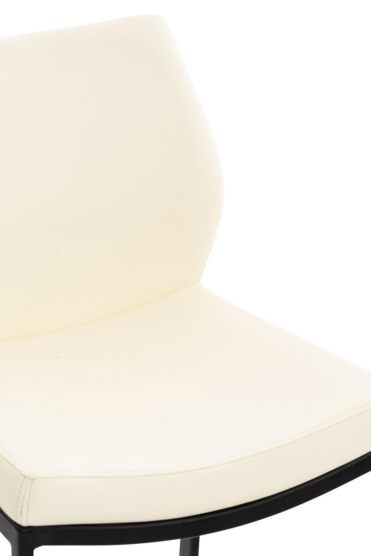 BARHOCKER Matheo, Gestell schwarz, Kunstleder Creme - Creme/Schwarz, Kunststoff/Textil (47/100/53cm) - TPFLiving
