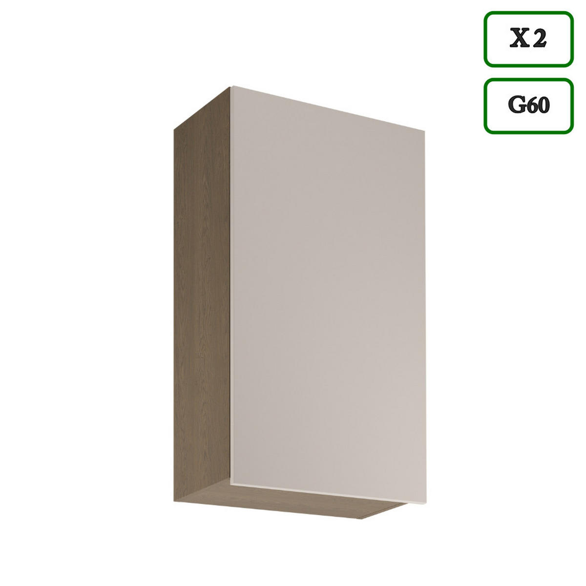 KÜCHENZEILE 400 cm –Sorento K73-M400 - in Beige / Matt - Beige/Schwarz, Holz/Holzwerkstoff (400/247/58cm)