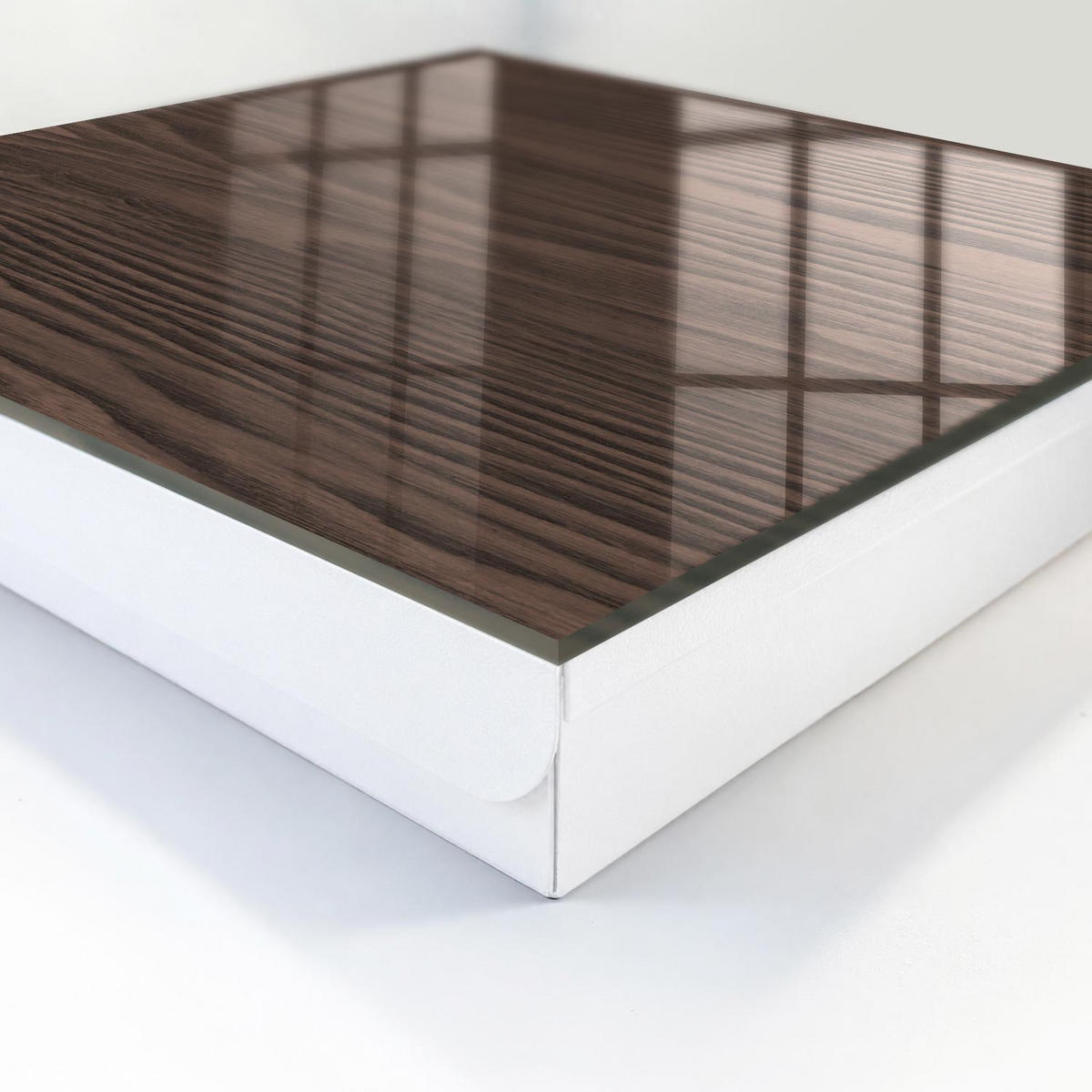 SCHLÜSSELBOX Weiß 30x30 cm – Türöffnung nach rechts - Holzkonstruktion - Braun, Metall (30/30/5cm) - TULUP