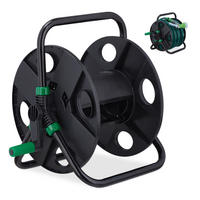 SCHLAUCHTROMMEL - Schwarz, Kunststoff/Metall (42/38/31cm) - Relaxdays